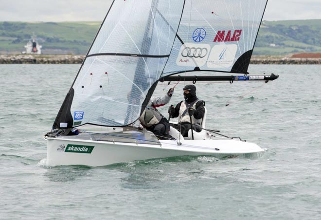 Daniel Fitzgibbon and Liesl Tesch,(AUS) racing in the Skud class on the day 1 of the Skandia Sail for Gold Regatta © onEdition http://www.onEdition.com